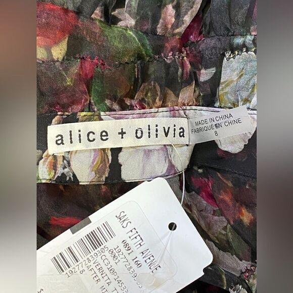 Alice + Olivia Vernita Floral Silk Tulle Minidress size 8 - Picture 14 of 16